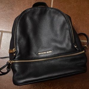 Michael Kors Black Leather Backpack